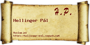 Hellinger Pál névjegykártya